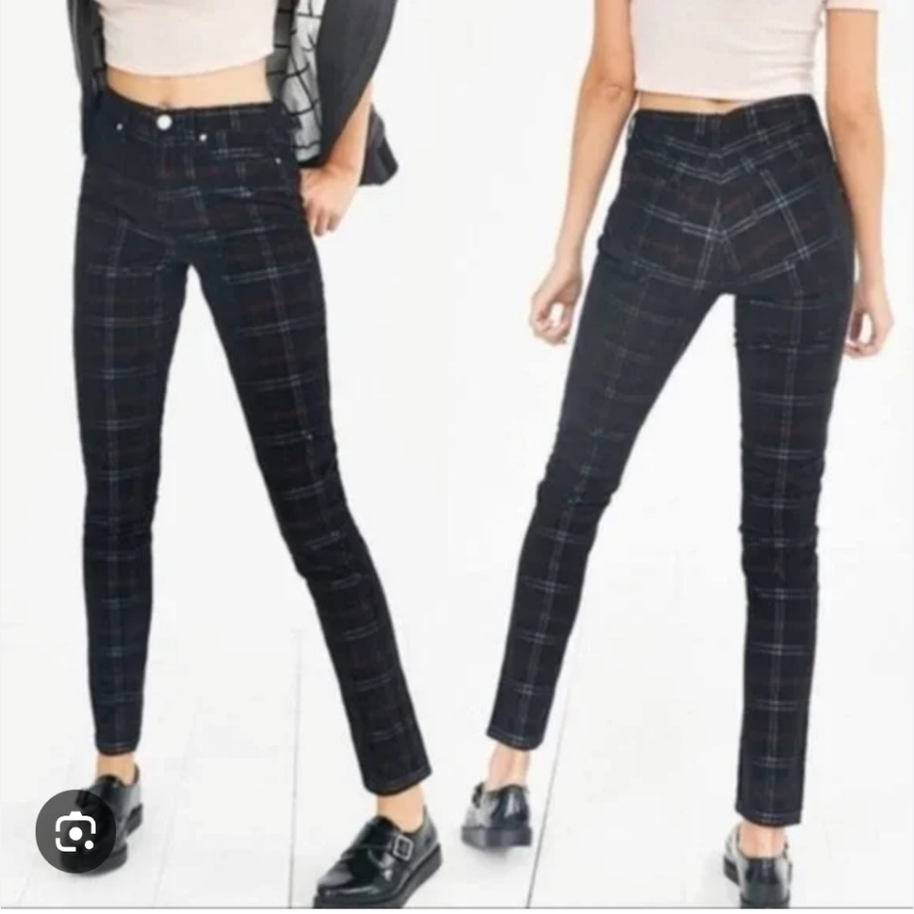 BDG Black Plaid Skinny Pants